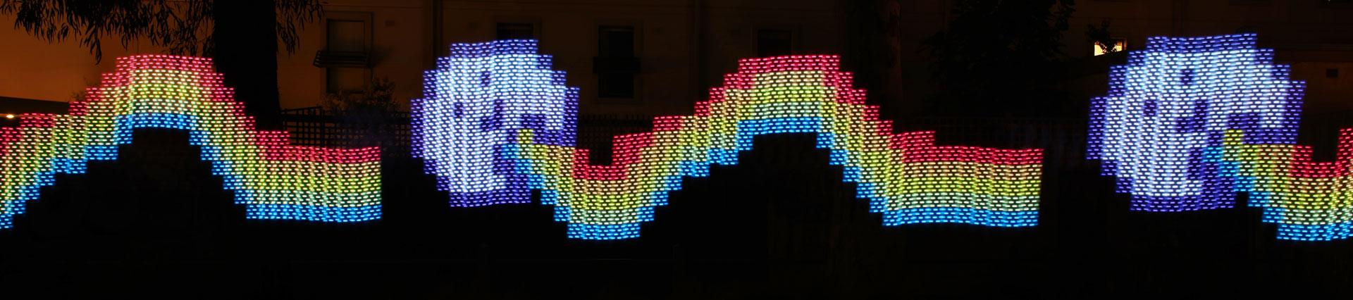 Long exposure showing the LED Wand in action