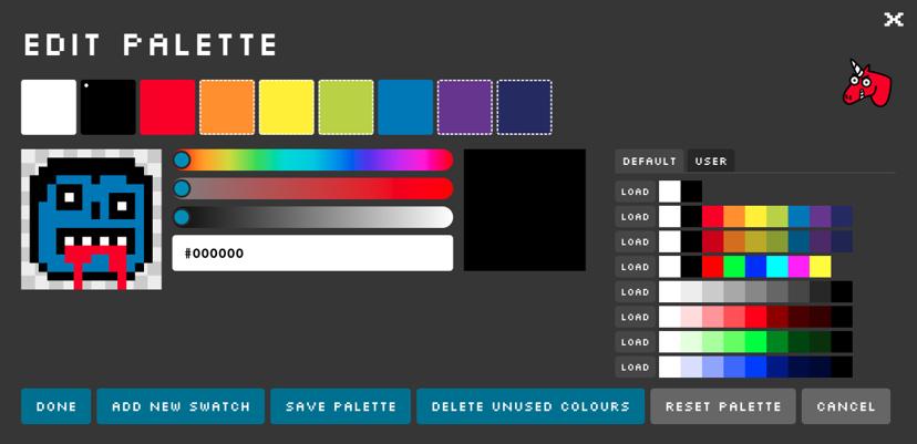 Edit Colour Palette Panel