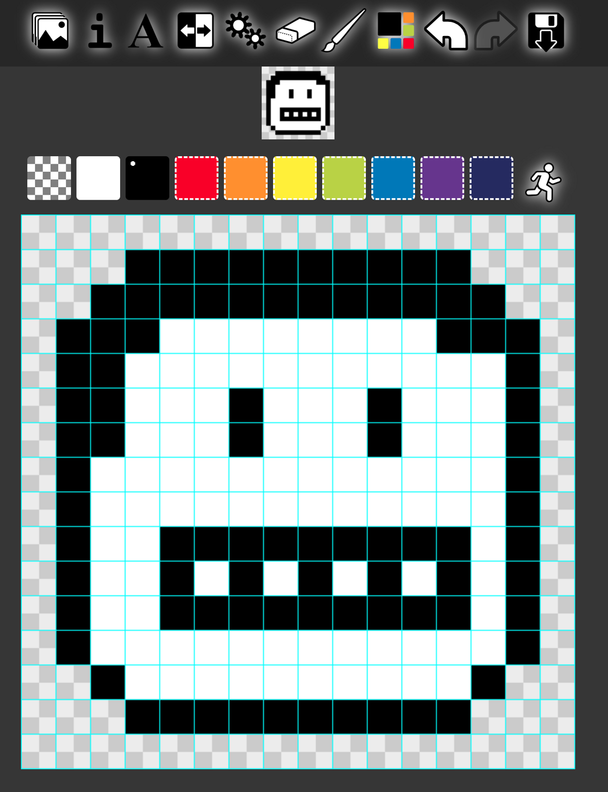The default 16x16 grid
