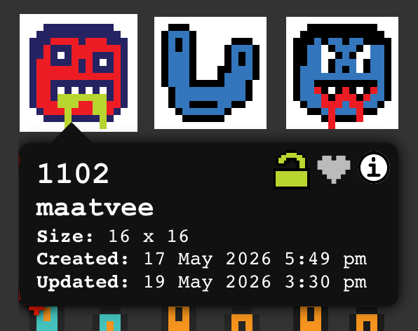 The image tooltip showing the info (i) button on a gallery image