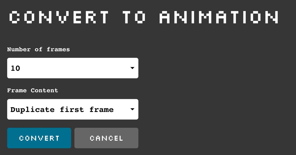 Convert Animation dialog box
